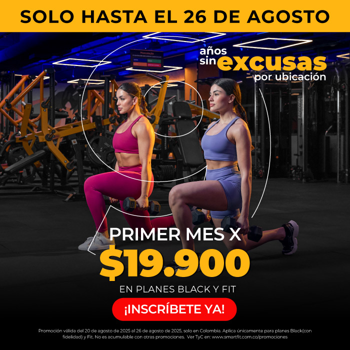 Entrena aquí, allá o donde quieras. Smart Fit está en todas partes.